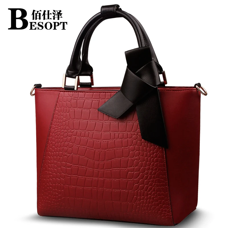 

2016 Crocodile pattern women's handbag fashion elegant ladies bag large casual tote