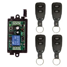 Wireless RF Remote Control Light Switch 10A Relay Output Radio DC 9V 12V 24V 1 CH Channel 1CH Receiver Module +Transmitter