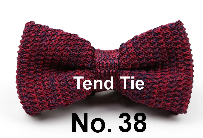 Мужские галстуки для шеи, смокинг, вязаная бабочка, Одноцветный галстук-бабочка, толстый двухслойный предварительно завязанный Регулируемый вязаный Повседневный галстук