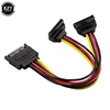 1PCS 90 degree SATA 15-Pin Male to 2 x 15P Female Y Splitter Adapter Power Cable High Quality ► Photo 1/6