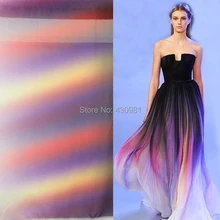 Nouvel arrivage de robes colorées en mousseline de soie 100d, matière de la robe en mousseline de soie pure et graduée