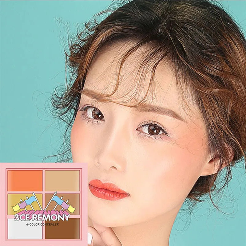 

Six-color concealer repair capacity to brighten skin color acne marks black eye concealer beauty eye shadow palette