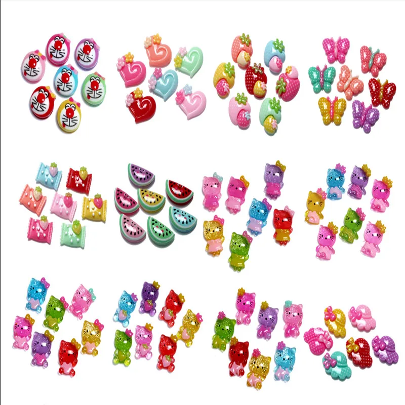 

50Pcs Mixed Cute Cat Candy Resin Cabochon Flatback Decoration Crafts Embellishments For Scrapbooking Diy Accessories
