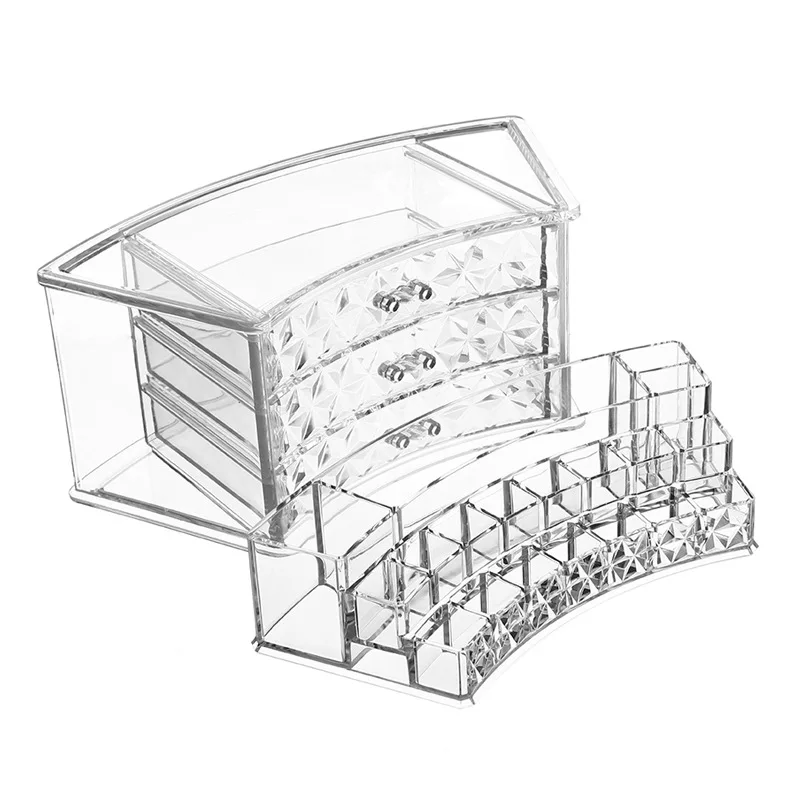 

Transparent acrylic storage box creative detachable bathroom cosmetic storage drawer Jewelry lipstick organizer plastic box
