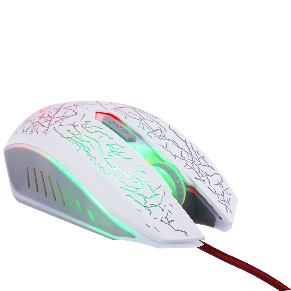 2400DPI Регулируемая 4 нейлоновая эргономичная мышь игровая Проводная RGB USB