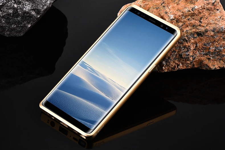 iMatch Luxury Aluminum Metal Bumper Carbon Fiber Back Cover Case for Samsung Galaxy Note 8