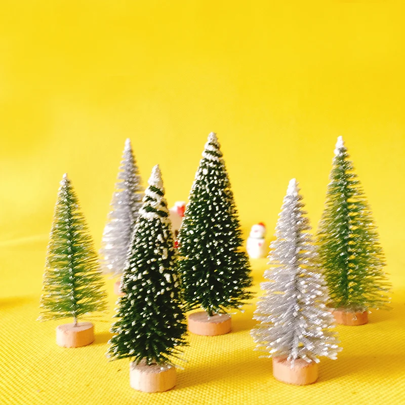 

12 pcs little Christmas trees/miniatures/cute/ fairy garden/gnome/moss terrarium home decor/crafts supplies
