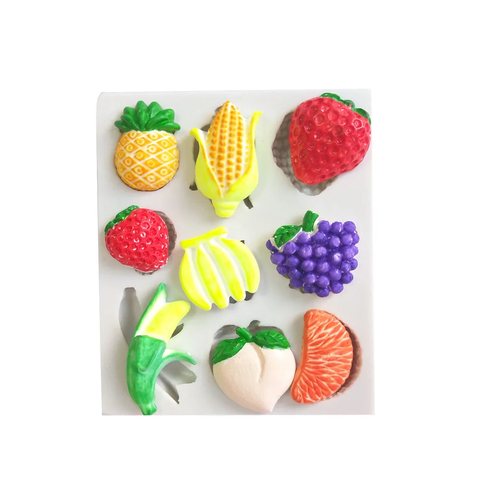 Fruit shape pineapple banana grape etc. silicone mold cake decoration tool chocolate mold fondant candy mold tool