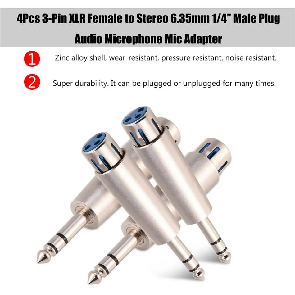 4 шт. 3 контактный разъем XLR для стерео 6 35 мм 1/4|xlr female|xlr 3-pinxlr xlr |
