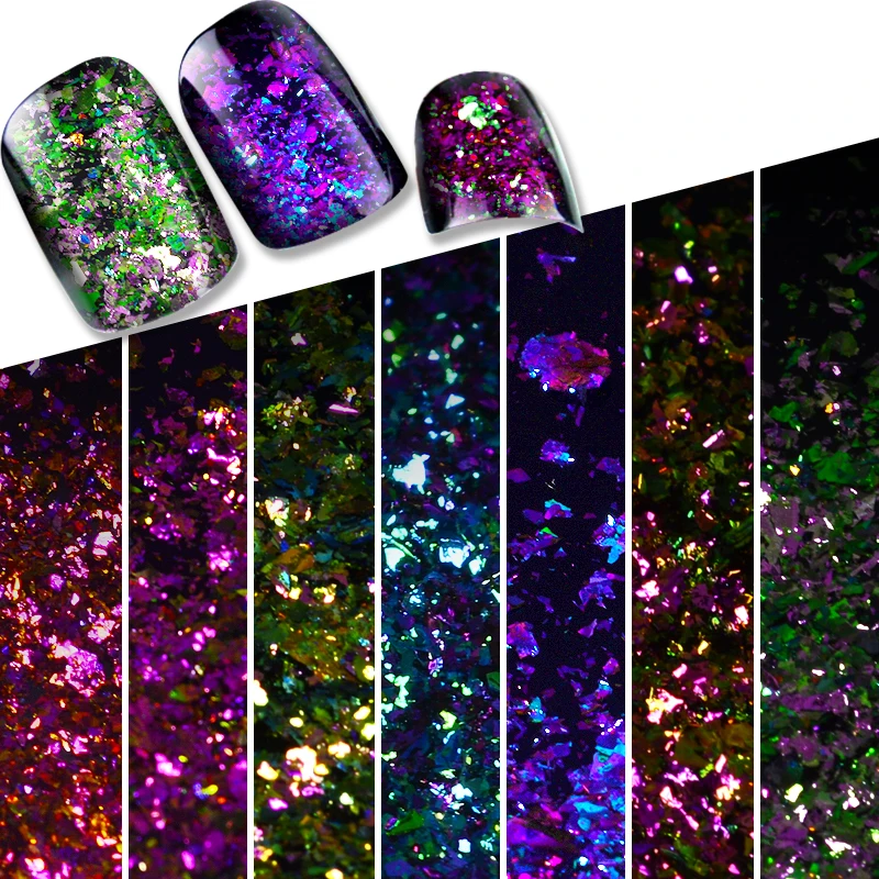 1 коробка блестки для ногтей|powder dust|glitter holographicnail sequins |