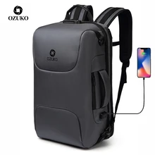 OZUKO, Большой Вместительный мужской рюкзак для ноутбука с защитой от кражи, 15,6 дюймов, Мужская водонепроницаемая сумка с зарядкой через usb, деловая, повседневная, для путешествий, Mochila, большая