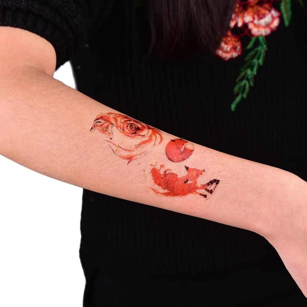 

Fashion 1Sheet Fox Temporary Tattoo Sticker Body Art Adults Waterproof Hand Fake Tatoo for Women Men