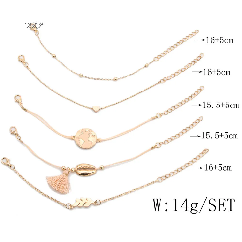 DIEZI богемные браслеты в виде карты сердца браслеты для женщин розовые браслеты с кисточкой наборы ювелирных изделий подарки новые винтажные
