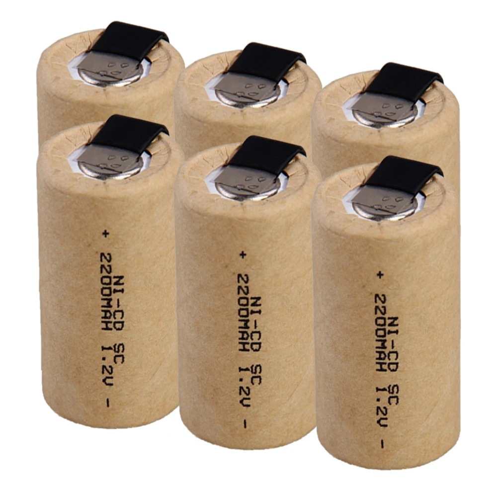 

Lowest price 6 piece SC battery 1.2v batteries rechargeable 2200mAh nicd battery for power tools akkumulator