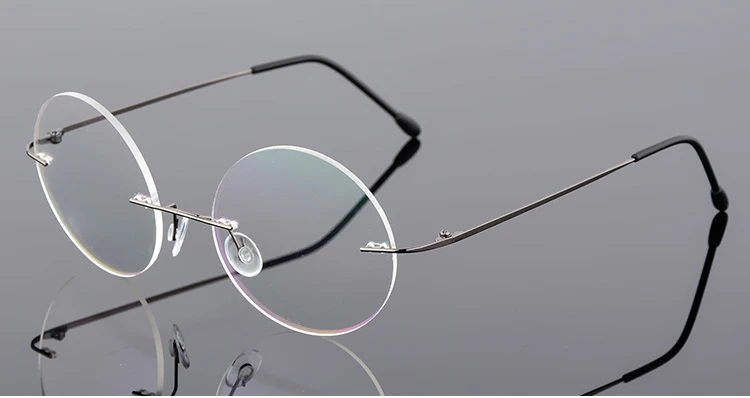 Винтажная безободковая оправа женские ультралегкие очки мужские бескаркасные круглые очки Оптическая Оправа очков для близорукости мужские 805