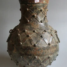 USPS в США S2390 1" Древней Китайской Династии Бронзовый Зверь Глава ручкой сосуд банку горшок чайник