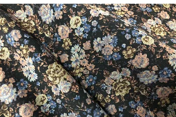 

Free ship heavy-weight floral print Strechy knitted cotton fabric price for 1 meter 59"