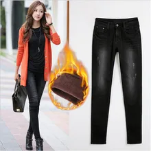 Вельветовые женские джинсы, зимние теплые джинсы с высокой талией, черные джинсы для девочек, обтягивающие джинсы, брюки большого размера 991