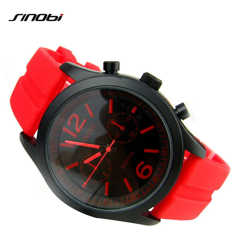 SINOBI спортивные женские наручные часы Casula Geneva кварцевые часы с мягким силиконовым ремешком Модные Цветные дешевые доступные Reloj Mujer