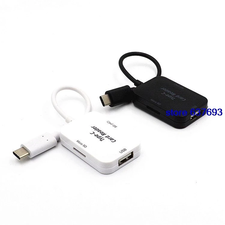 

USB 3.1 Type C Male Plug to USB2.0 port and SD slot Combo Connector