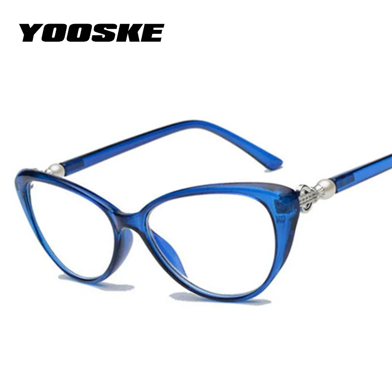 YOOSKE, женские очки для чтения «кошачий глаз», модные, элегантные, дальнозоркость, очки по рецепту, ультра светильник, синяя пленка, смола, очки для чтения