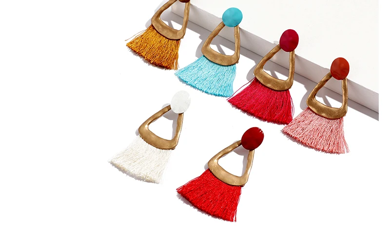 AYAYOO 7 Colors Gold Fashion Woman Earrings Vintage Tassel Dangle Fringe Earrings Long Ethnic Boho Brincos Wedding Earring (5)