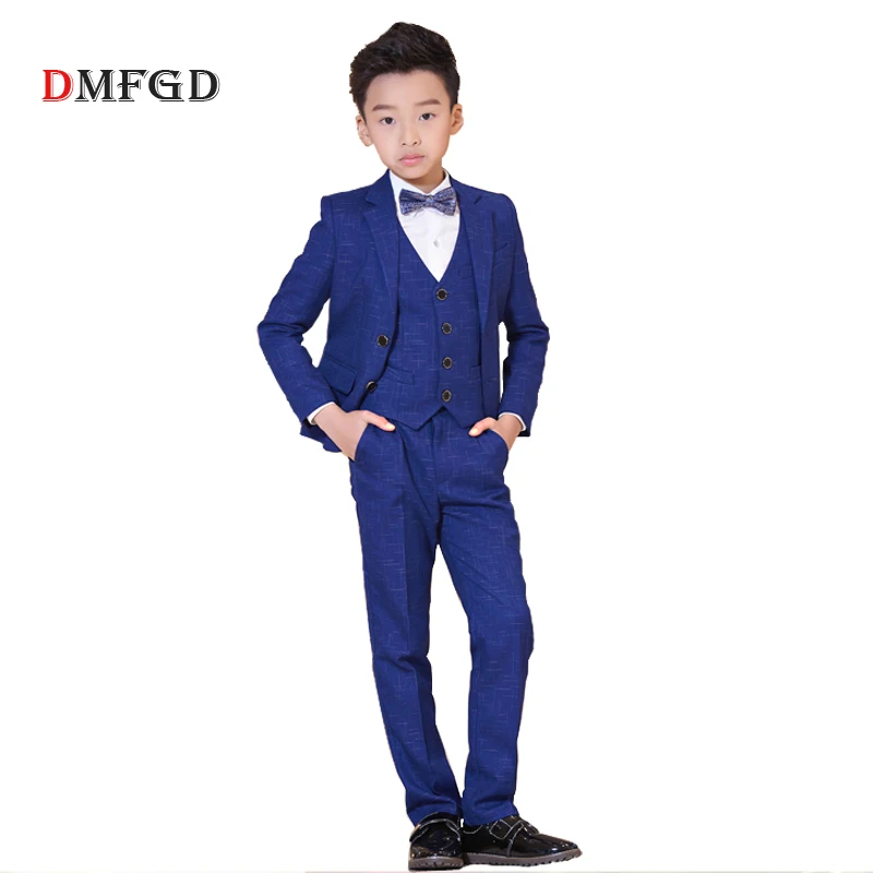 

2019 Spring autumn kids plaid suits boys blazers formal clothes teenagers winter trendy coat costume flower boy wedding clothing