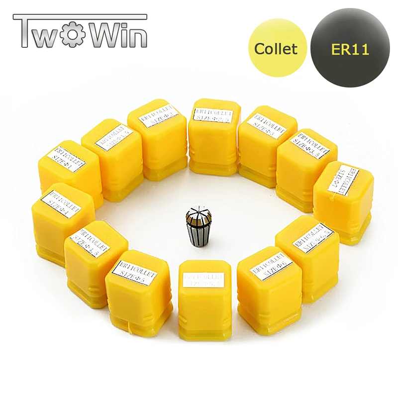 

13Pcs ER11 Collet Chuck 1-7mm CNC Spindle ER11 Collet For CNC Engraving Machine and Milling Lathe Tool