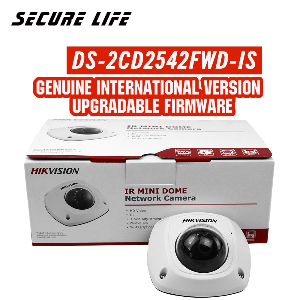 HIKVISION английская версия DS-2CD2542FWD-IS 4MP Мини купольная камера видеонаблюдения POE WDR H.264+, wifi, P2P мини ip-камера