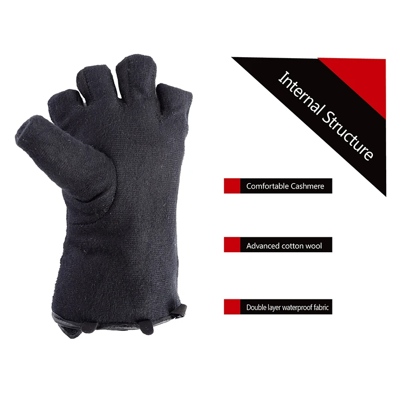 JACKCOME Five Finger Design Warm and Comfortable Waterproof Windproof Skiing    Snowboard Snowmobile Gloves 5