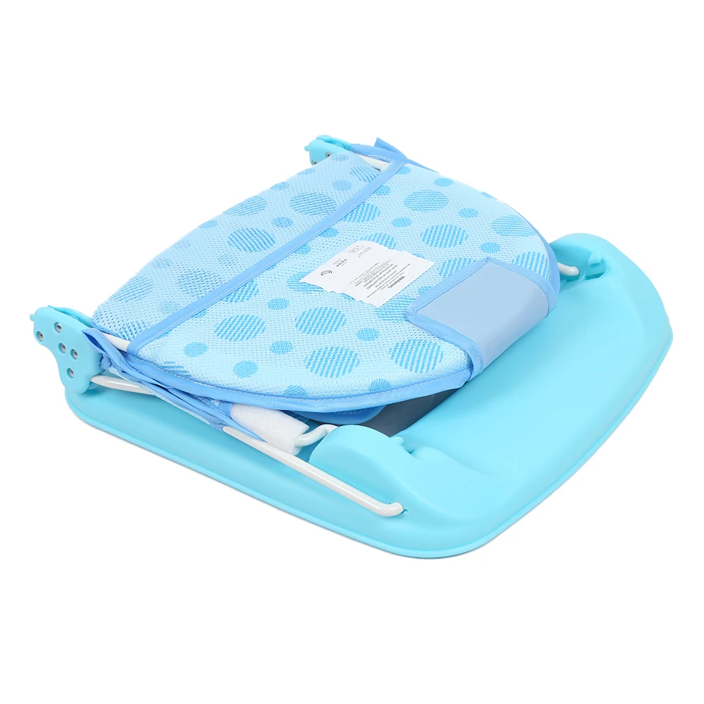 Foldable Baby Bather 15KG Load Bearing Infant Soft Polyester Mesh 3-level Height Slots