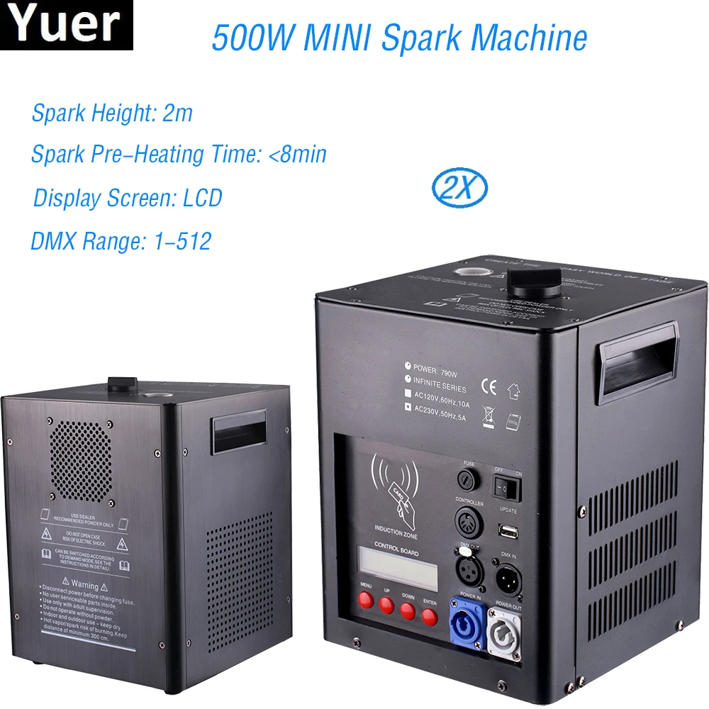 2Pcs/Lot MINI 500W Spark Machine DMX Control Stage Cold Spark Fountain
