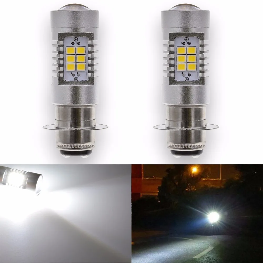 

2pcs 1000LM P15D Motorcycle Headlight Fog Light DRL Daytime Driving Lamp H6M Projector Lens Led Motorbike Bulb No Hi/Lo Function