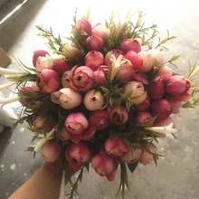 Роза свадебный букет лента розовый невесты Свадебный цветы завод ручной работы