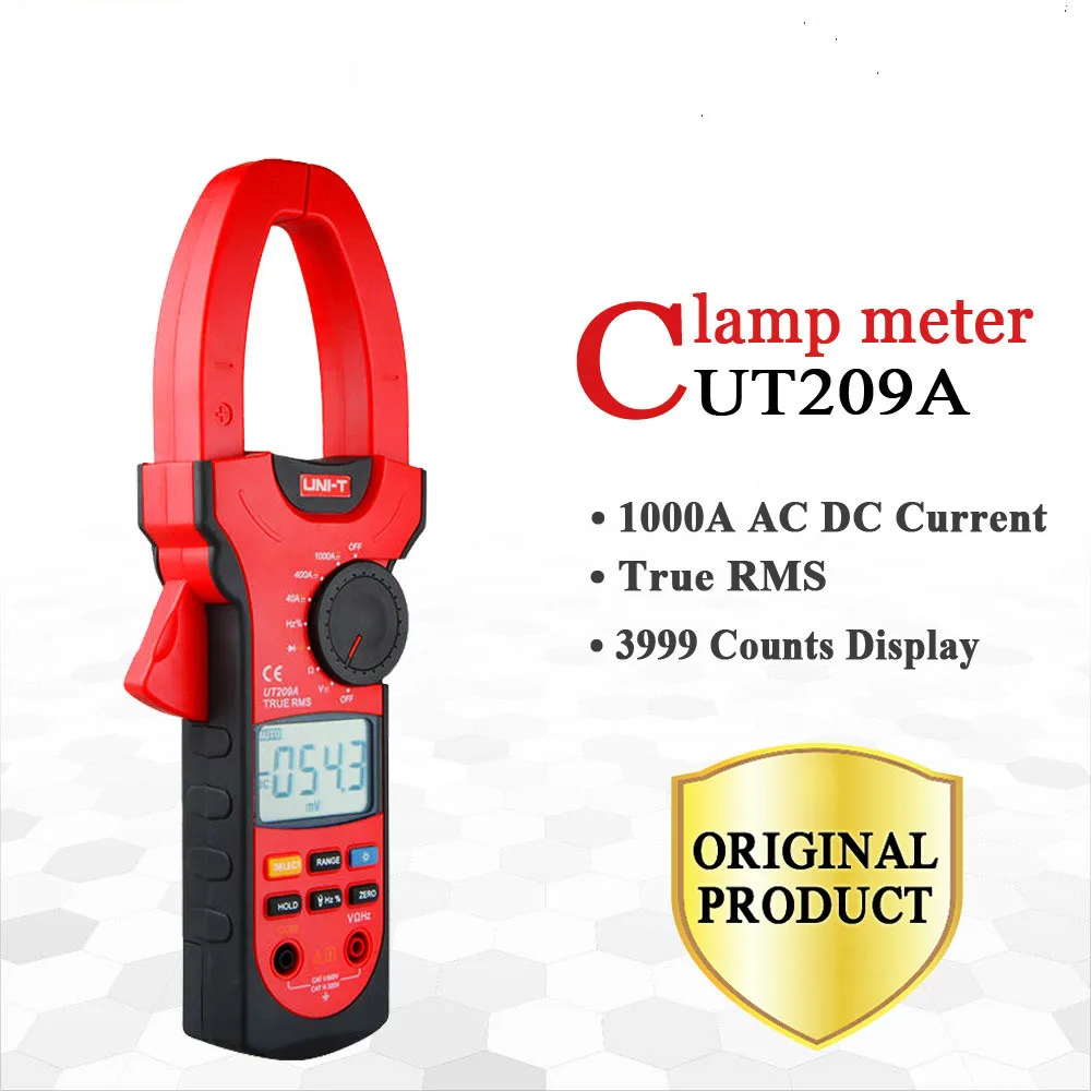 

UNI-T UT209A 1000A Digital Clamp Meters Frequency Measure Multimeter Auto Range Capactance Resistance