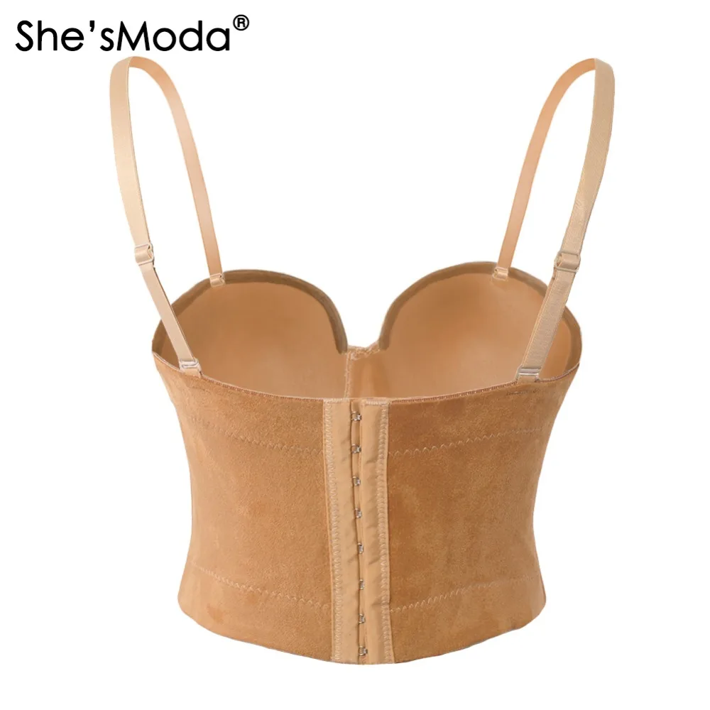 She'sModa, искусственная замша, кожа, бохо, хиппи, корсет, Bralet, Женский бюстье, бюстгальтер для ночного клуба, вечерние, обрезанный Топ, жилет размера плюс