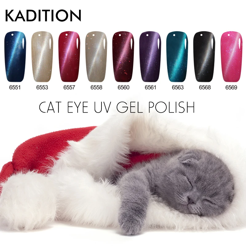 KADITION 7ml UV Magnetic 3D Cat Eye Gel Polish Red Color Soak Off LED Lamp Manicure Nail Art Lacquer Glitter Varnish | Красота и