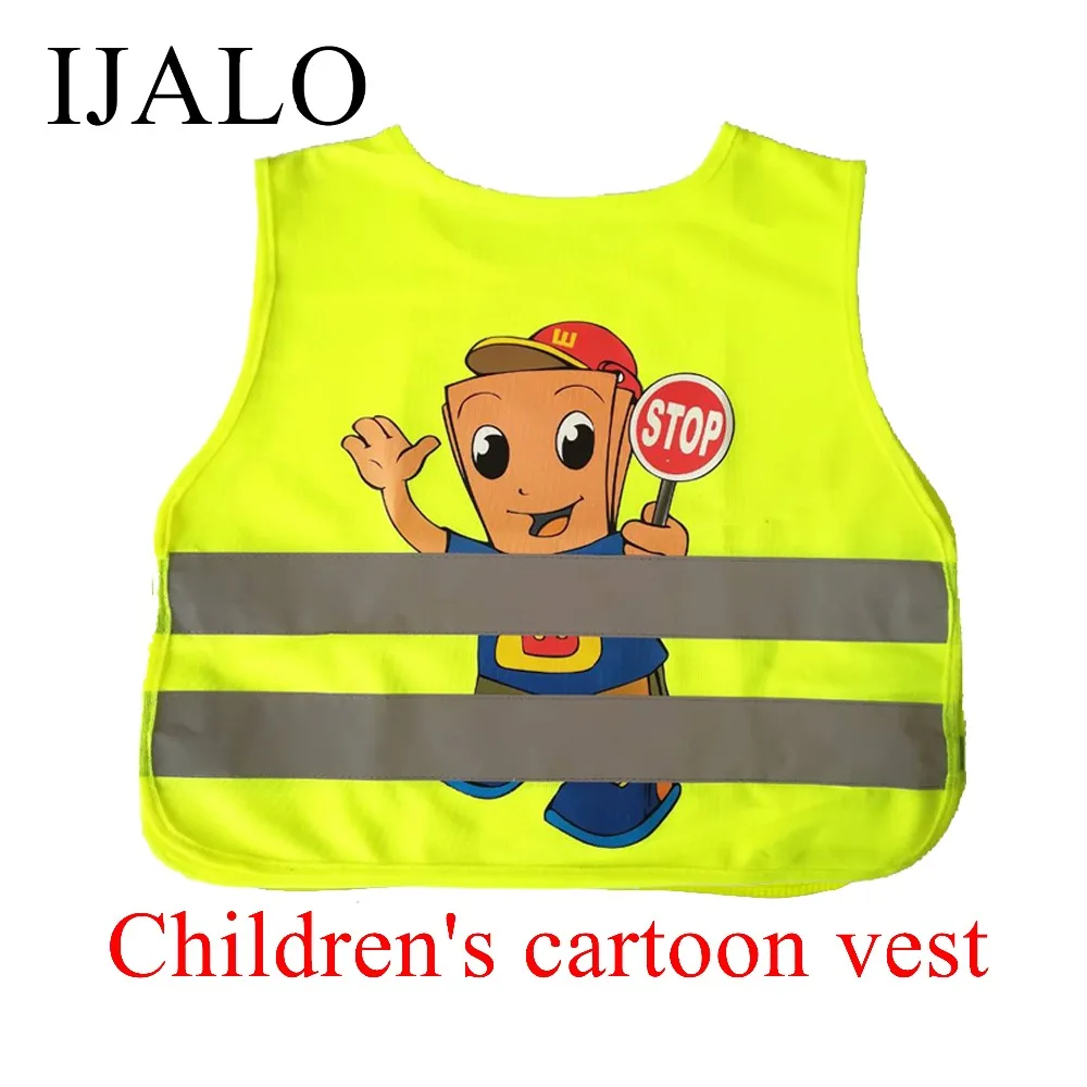 Cartoon Kids Reflective Safety Vest School Children Training Breathable Vest Adjustable Elastic Side Vest