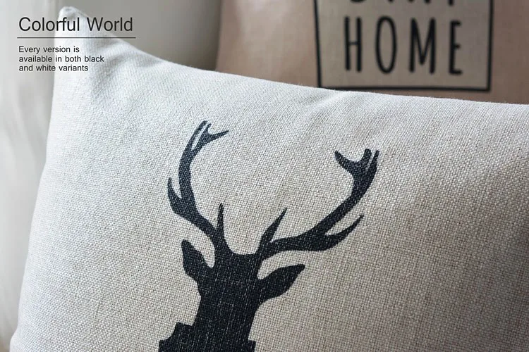 Nordic Стиль подушки декоративные слон серый диванные подушки Чехол с принтами оленя геометрический подушки Чехол для дивана размером 45*45