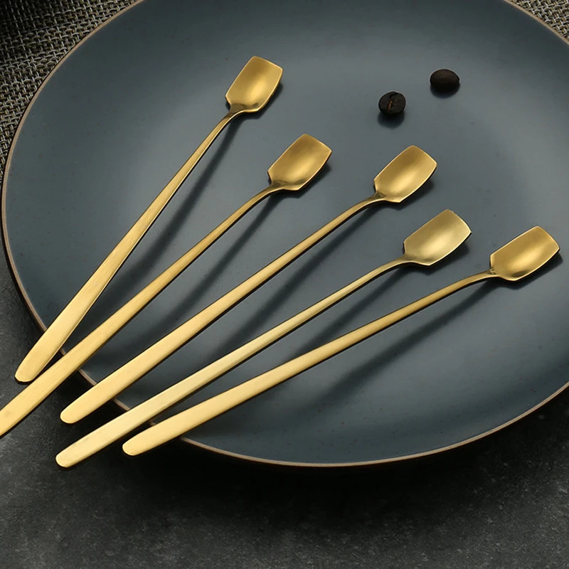 

Coffee Spoons Set of 4, Stainless Steel Long Handle Espresso Stirring Spoons Dessert Teaspoons