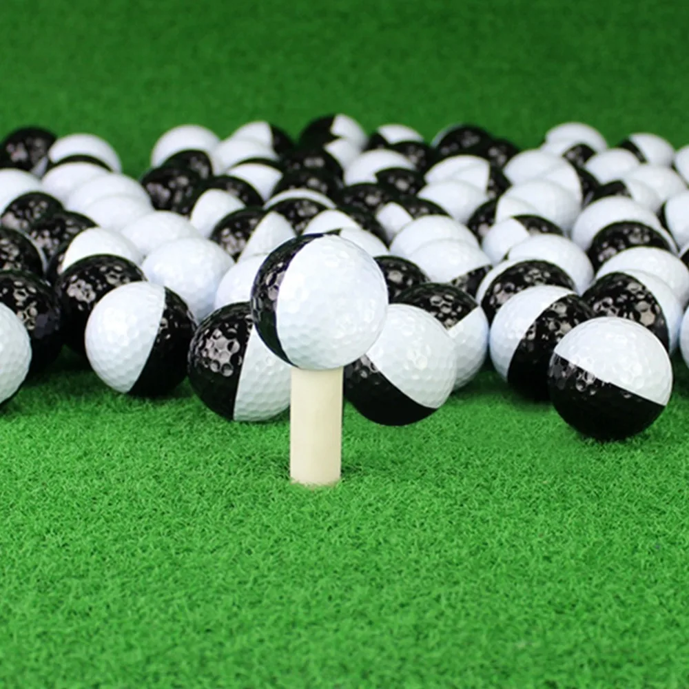 Мяч для гольфа черно-белый лоскутный шар синтетический резиновый тренировочный мяч для игры в гольф из двух частей подарок