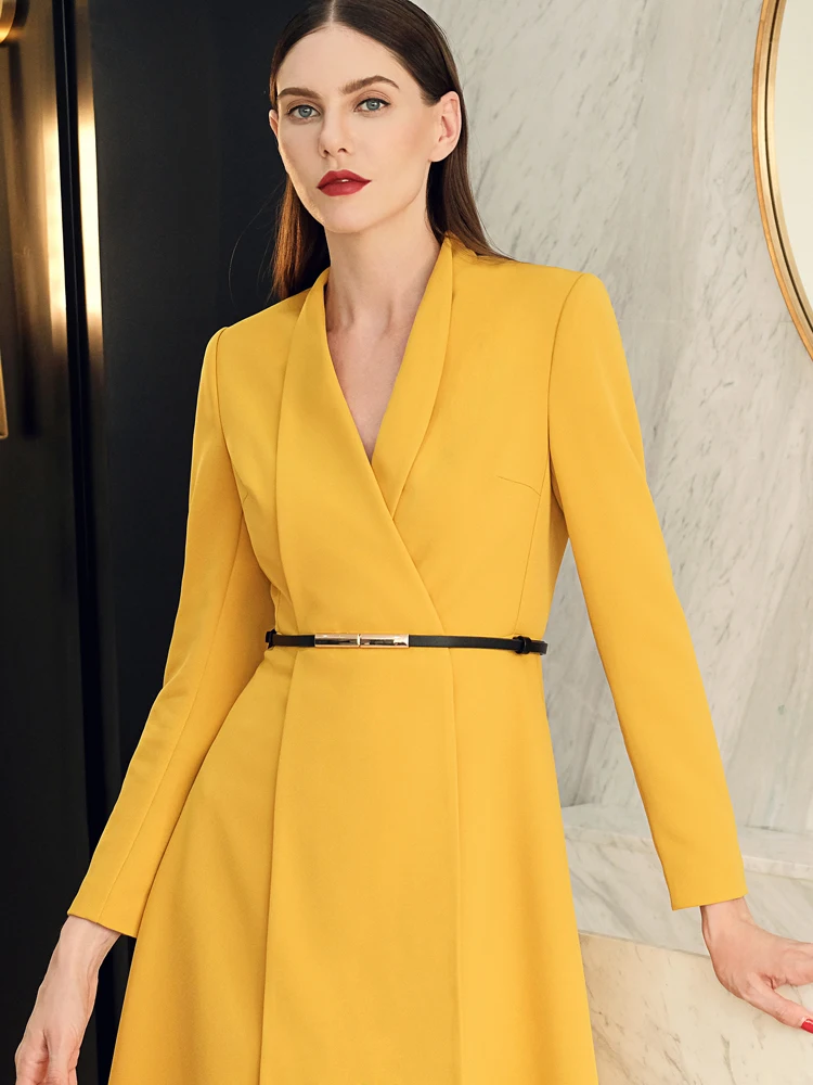 

2019 New Women Dress High Street Solid Patchwork Lady Dress Sashes Double-Laye A-Line Temperamental Senior Simplicicty Clothes