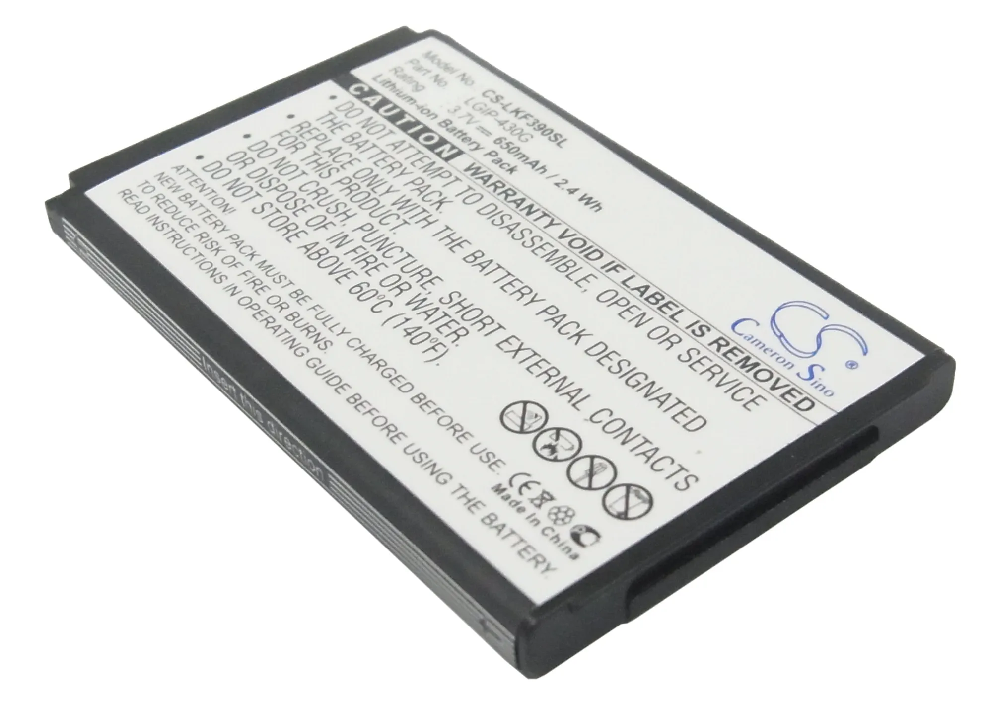 Аккумулятор Cameron Sino для LG KF390 KF757 650 мА · ч с аккумулятором зарядным устройством