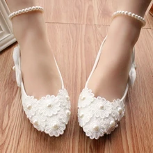 Blanco rojo de La Boda Zapatos de Las Mujeres Pisos Arco Zapatos Planos Del Ballet de Adultos con cordones del Envío Libre
