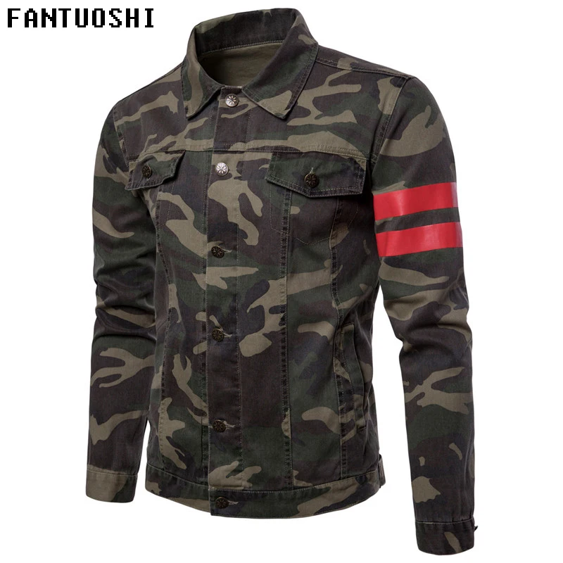2018 New Men Spring jacket High quality denim jacket men Army Green