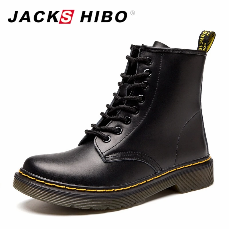 

JACKSHIBO Ankle Boots for Women Genuine Leather Ladies Boots Leather or Fur Lining Leather Shoes Women Boots Chaussures Femmes