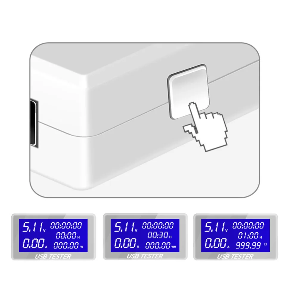 USB Tester Voltmeter Ammeter Meter Digital LCD Voltage Monitor Current Meter Capacity Tester Detector Indicator DC 4-30V 0-5A