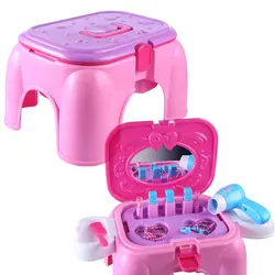 Дети Красота Макияж комплект ролевые игры с выдвижной стул для хранения развивающие игрушки