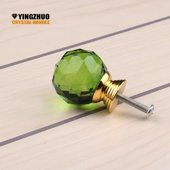 

Kitchen Handles Hot 30mm 10pcs Multicolor Choose K9 Crystal Knobs Dresser Drawer Cabinet Door Handle Accessories Yz-3001-green