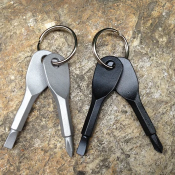 

2PCS Phillips Screwdrivers Key Shape Precision Cast Steel Mini Slotted Keychain Pocket Repair EDC Tools Multifunction